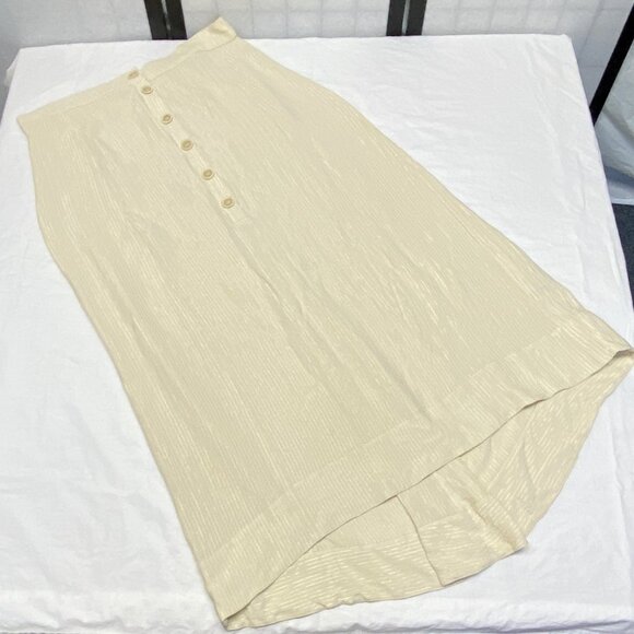 Christy Dawn Madewell Ida Maxi Skirt Cream Stripe Button Front Boho Cottagecore - Picture 8 of 16